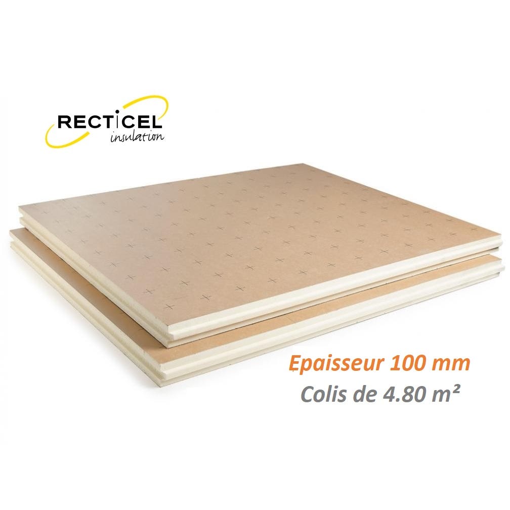 Dalle PU plancher chauffant Epaisseur 100 mm 1200x1000 R4.65 Paquet de 4.80 m² (4 dalles) 0