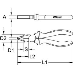 Pince universelle (isolé 1000V) KS, à poignées bi-composants 6" Longueur,170 mm 1