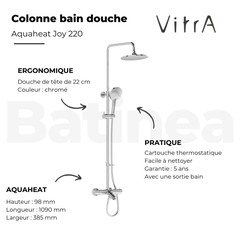 Colonne bain douche thermostatique VITRA Aquaheat Joy 220 + Nettoyant Briochin 1
