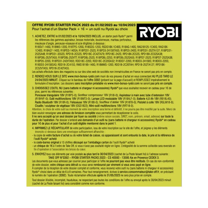 Meuleuse d'angle RYOBI - R18AG-140S - 18V OnePlus - 1 batterie 4.0 Ah - 1 chargeur 3