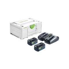 Set énergie SYS 18V 2 batteries 5Ah + chargeur rapide + coffret SYSTAINER SYS3 - FESTOOL - 577707 3