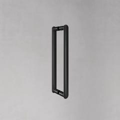 GRAND VERRE Porte de douche pivotante 100x195 avec élément fixe et cadre en aluminium noir mat 3