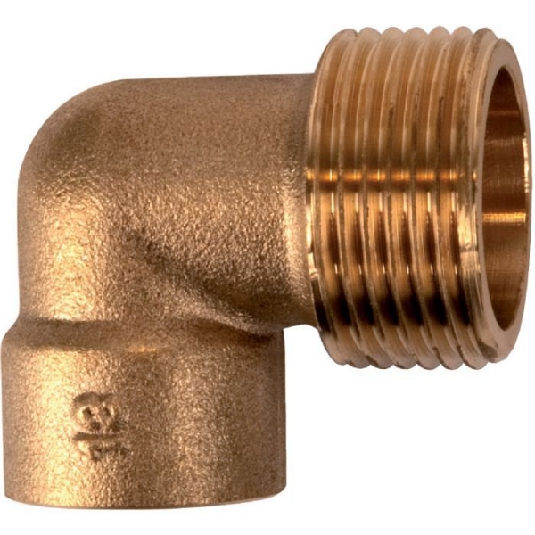 Raccord laiton coudé 90° à souder - M 3/4' - Ø 18 mm - 92GC - Thermador