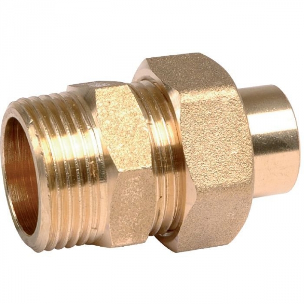 Raccord union laiton droit à souder - M 1'1/2 - Ø 36 mm - Riquier