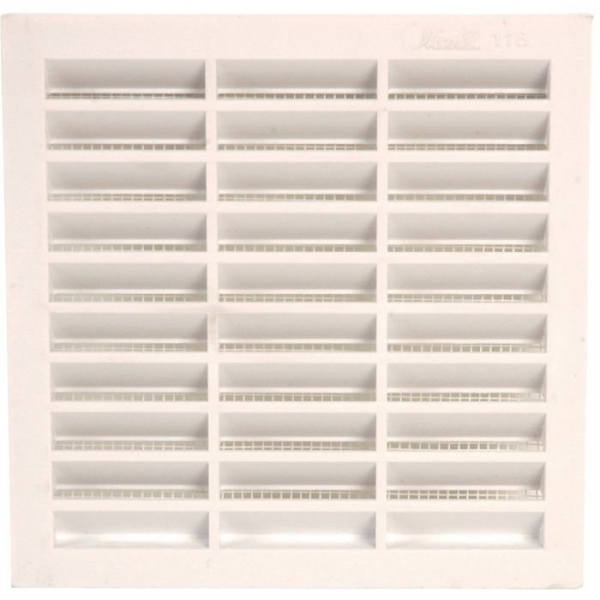 Grille d'aération - 150 x 150 mm - Avec moustiquaire - Pour carrelage - Girpi