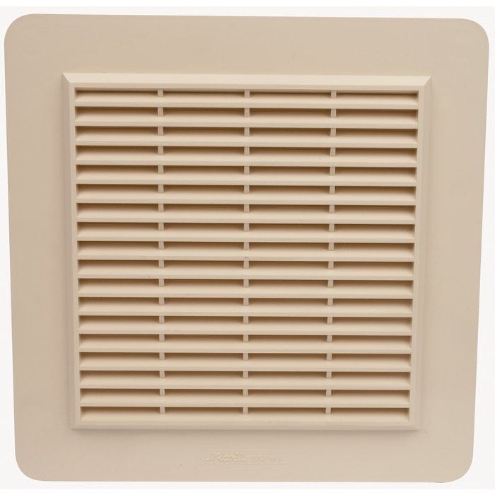 Grille de ventilation avec grille anti insectes - Couleur sable - 246 x 246 mm - Nicoll 0