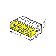Boîte de 20 bornes COMPACT pour boîtes de dérivation Wago - 2,5mm² - 5 conducteurs 2