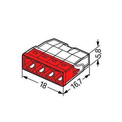 Boîte de 20 bornes COMPACT pour boîtes de dérivation Wago - 2,5mm² - 4 conducteurs 2