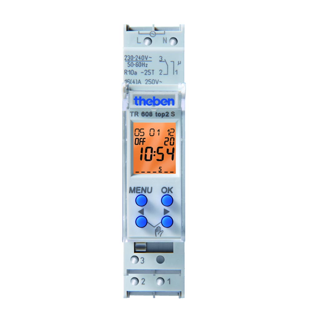 theben tr608top2sblister | interrupteur horaire digital 1 module 24h 7j 1 cinv 56 pas 0
