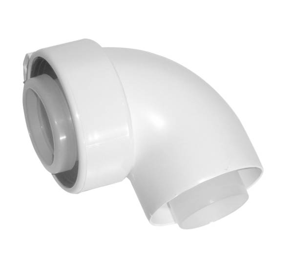 Ubbink 227232 - Condensation Coude À 90° 60/100 Pptl/pvc Rolux Gaz - Blanc