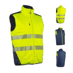 Gilet YORU froid réversible jaune HV/marine, Ripstop 100%PES maille - COVERGUARD - Taille 2XL 4