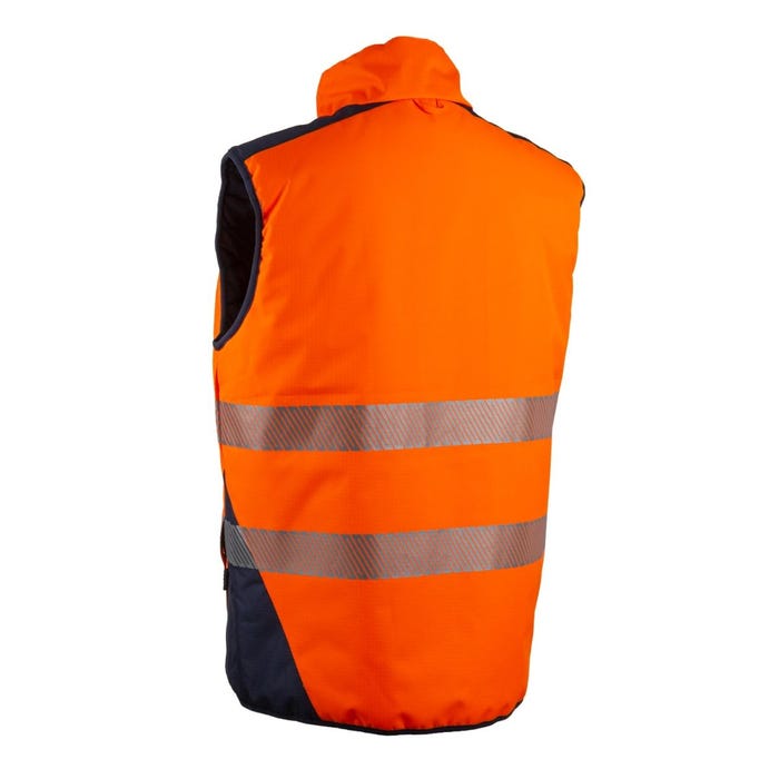 Gilet YORU froid réversible orange HV/marine Ripstop 100%PES maille - COVERGUARD - Taille S 1