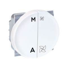 Interrupteur VMC 2 vitesse + marche/arrêt - COMETE Blanc