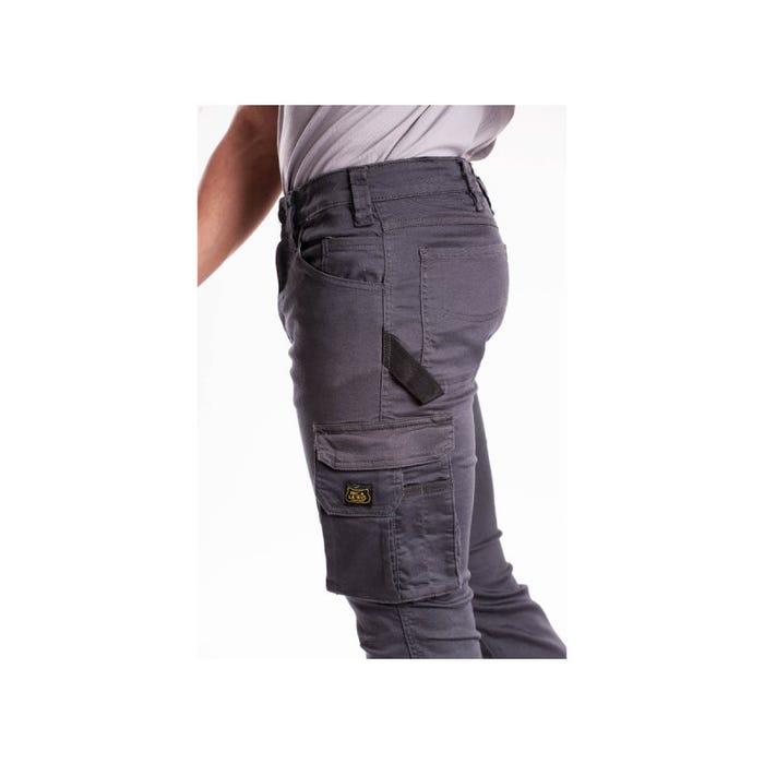 Jeans de travail RICA LEWIS - Homme - Taille 42 - Multi poches - Coupe droite confort - Fibreflex - Twill stretch - Gris - Jobc 4