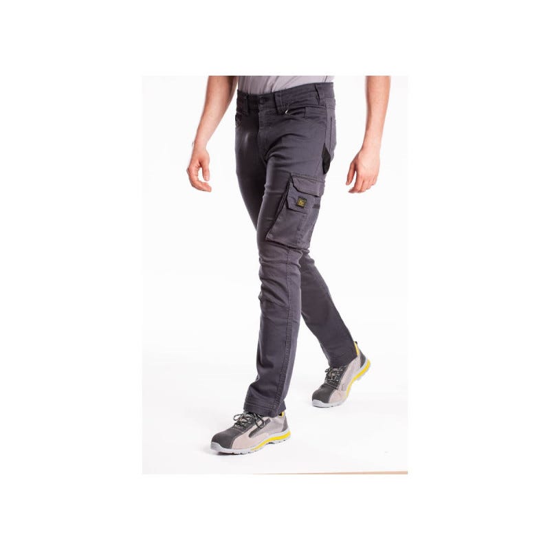 Jeans de travail RICA LEWIS - Homme - Taille 42 - Multi poches - Coupe droite confort - Fibreflex - Twill stretch - Gris - Jobc 1