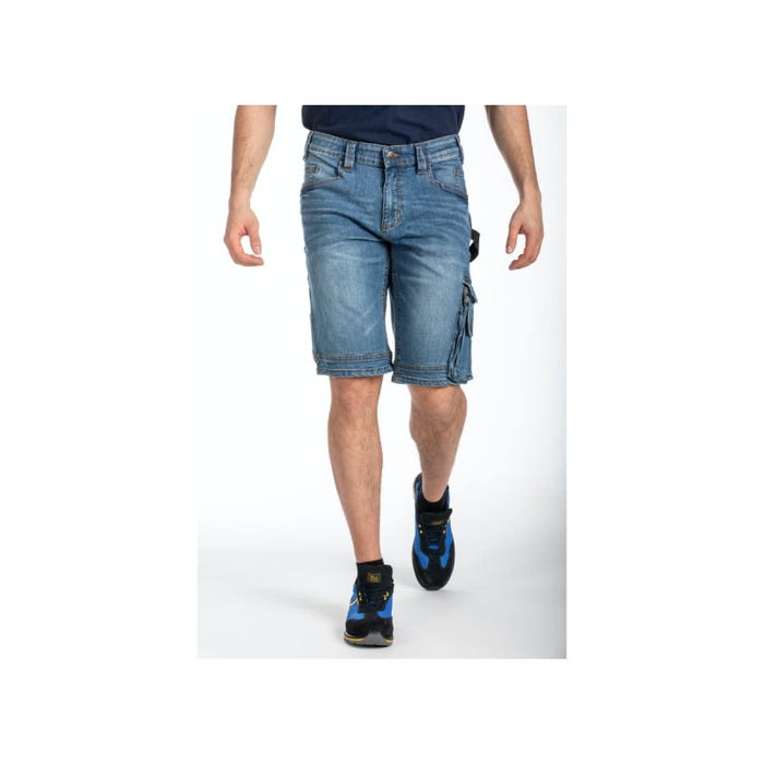 Bermuda RICA LEWIS - Homme - Taille 40 - Multi poches - Fibrelex - Denim stretch - SUNJOBA 1