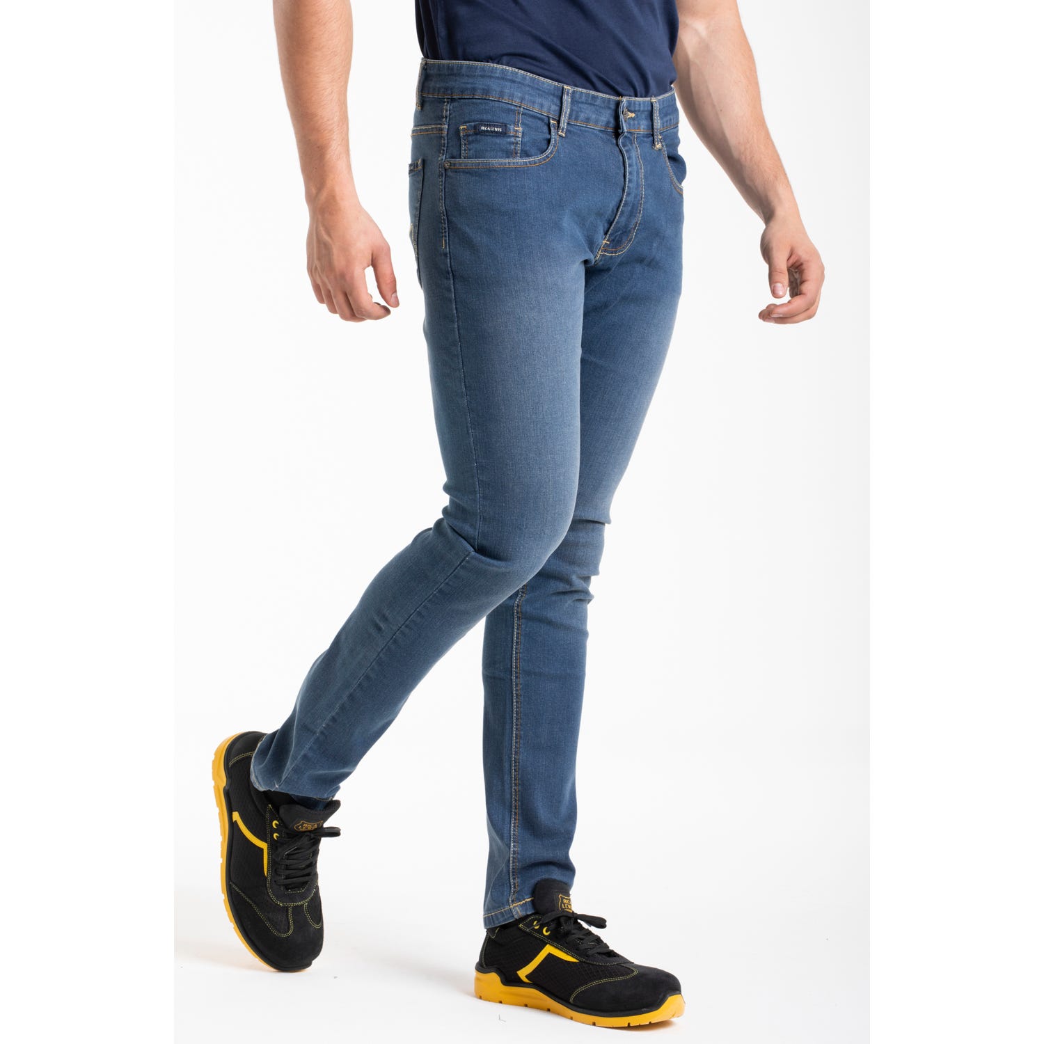 Jeans de travail coupe droite ajustée stone brossé stretch WORK3 'Rica Lewis' 2