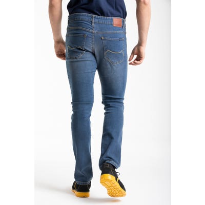 Jeans de travail coupe droite ajustée stone brossé stretch DENIM 54