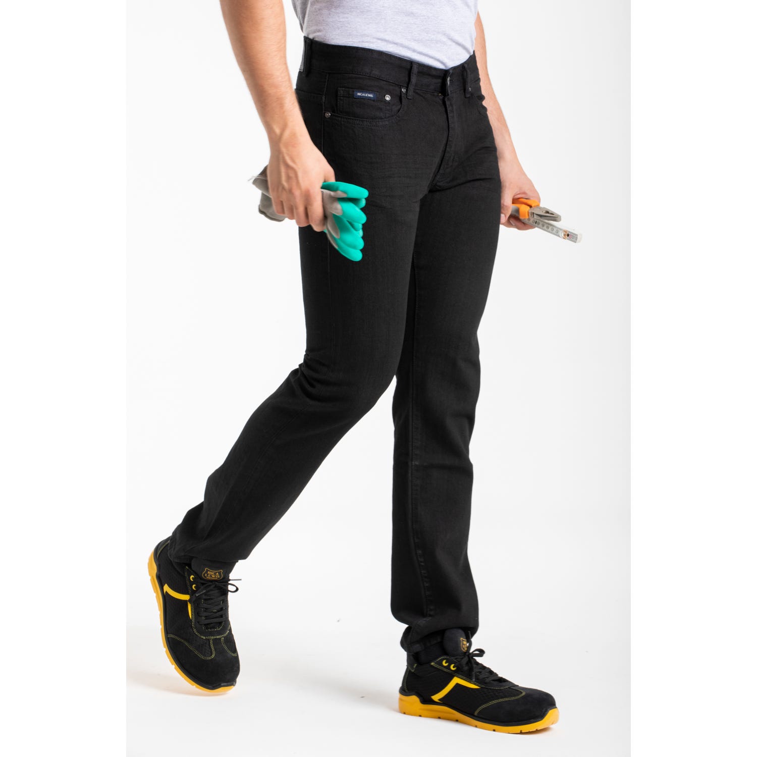 Jeans de travail coton coupe confort noir WORK7 'Rica Lewis' 2