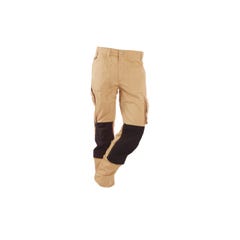 Pantalon de travail normé RICA LEWIS - Homme - Taille 40 - Multi poches - Coupe droite - Beige - MOBILON