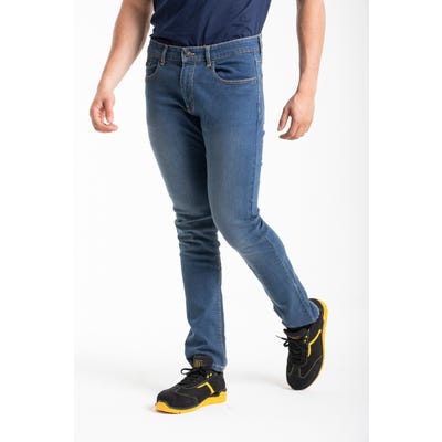 Jeans de travail coupe droite ajustée stone brossé stretch DENIM 52