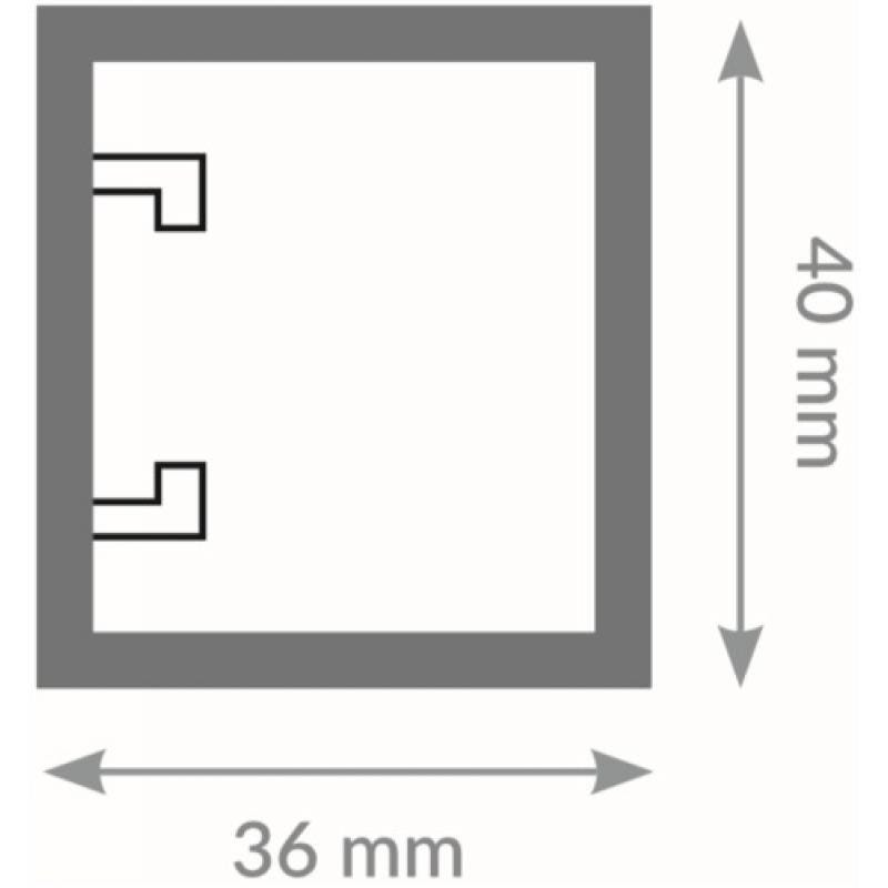 Anti-pince-doigts carré à encastrer - 1,40 m - 40 x 40 mm - noir 2