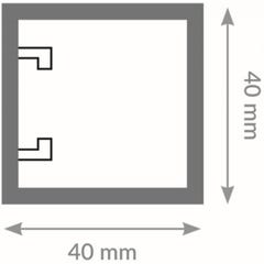 Anti-pince-doigts carré à encastrer - 1,40 m - 40 x 40 mm - noir 1