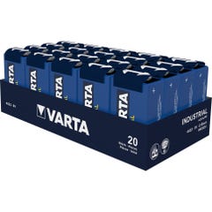 Boîte de 20 piles alcalines INDUSTRIAL Pro 9V 6LR61 - VARTA - 4922121111