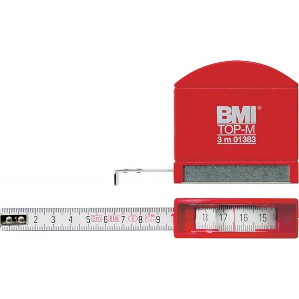Mètre a ruban de poche avec hublot, Blanc/rouge, 3mx13mm blanc BMI ❘  Bricoman