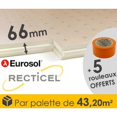 ISOLANT SOUS CHAPE EUROSOL 66MM DE MARQUE RECTICEL - PALETTE DE 43,20M² 0