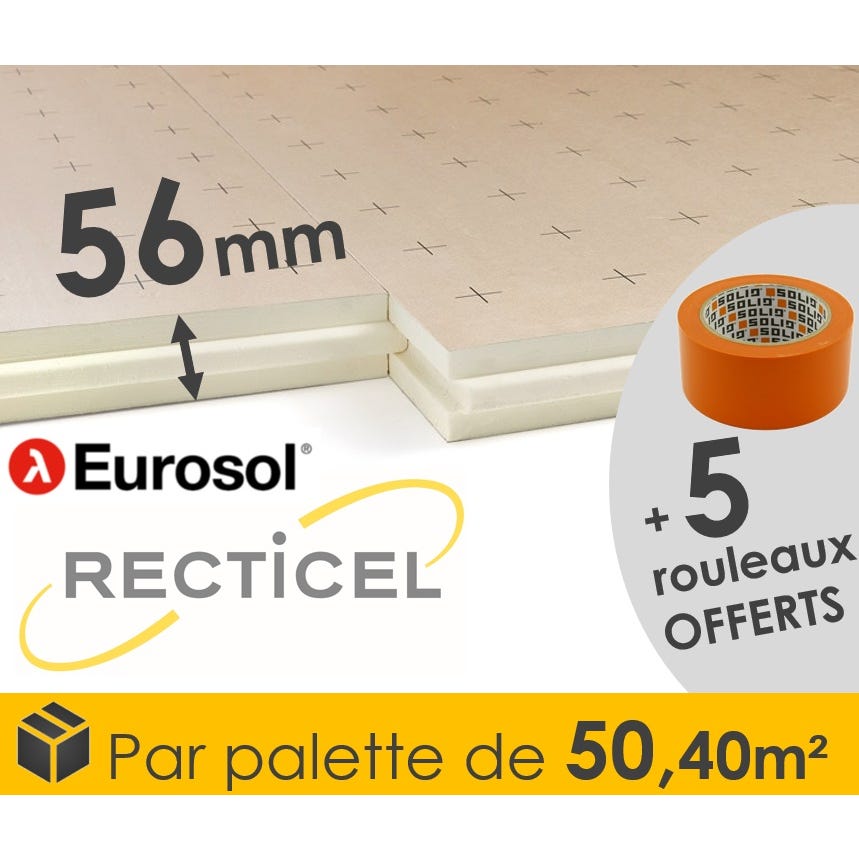 ISOLANT SOUS CHAPE EUROSOL 56MM DE MARQUE RECTICEL - PALETTE DE 50,40M² 0