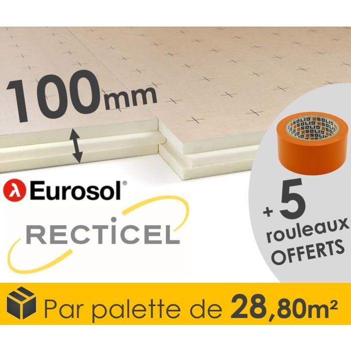 ISOLANT SOUS CHAPE EUROSOL 100MM DE MARQUE RECTICEL - PALETTE DE 28,80M² 0
