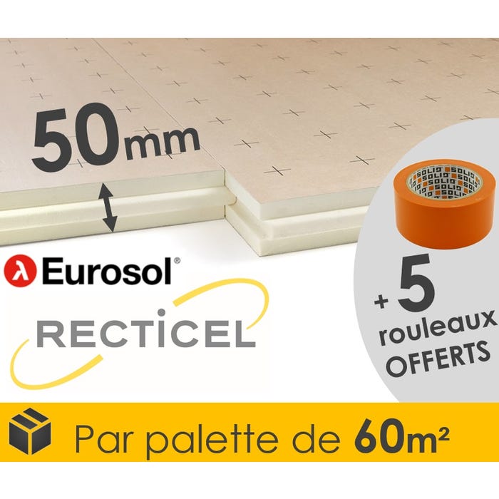 ISOLANT SOUS CHAPE EUROSOL 50MM DE MARQUE RECTICEL - PALETTE DE 60M² 0