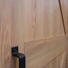 Schulte Porte pleine coulissante intérieure en bois, 1025x2150 mm, décor porte de grange Oak, Système ouvert noir 5