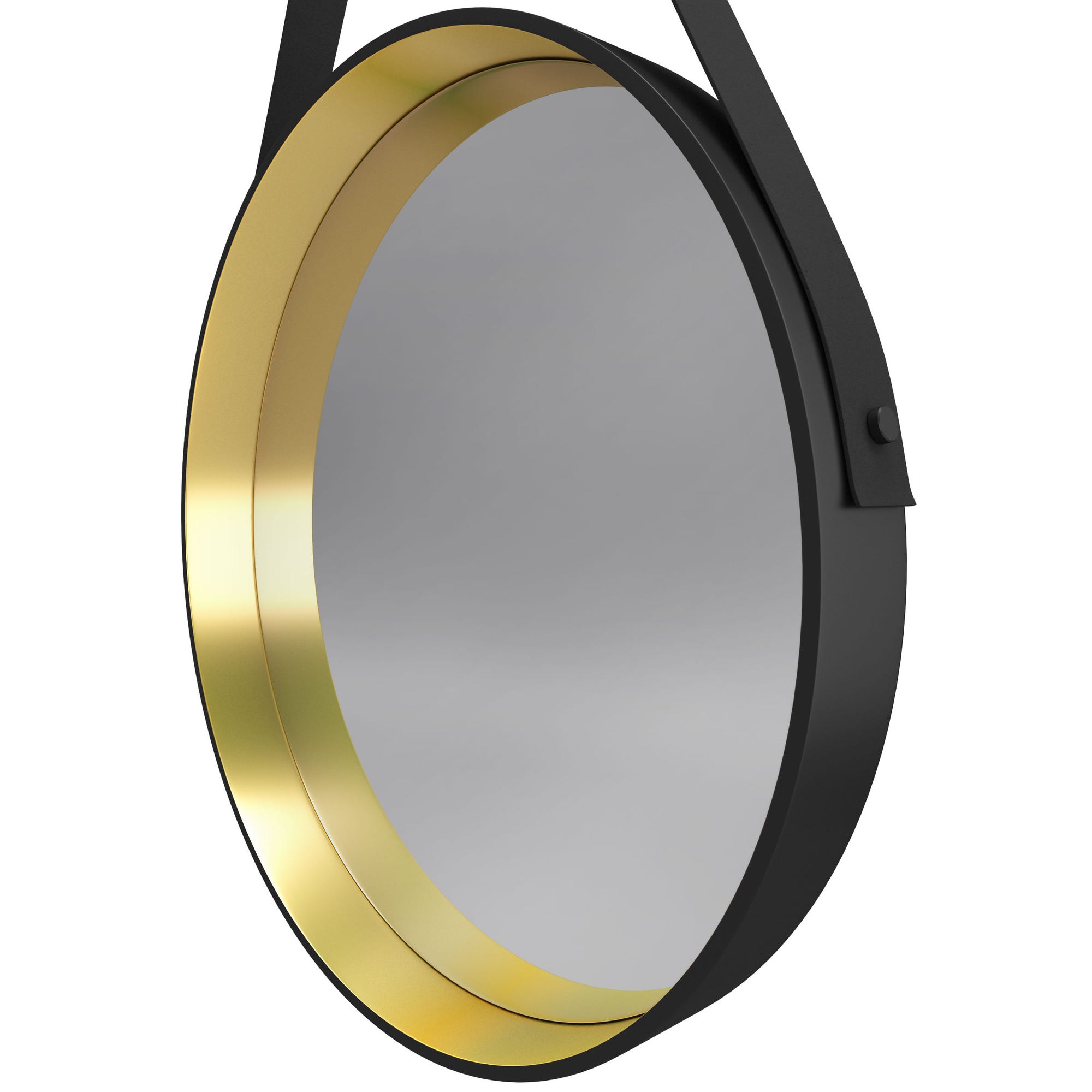 Miroir salle de bain rond type barbier - diamètre 50cm - BARBER GOLD 1