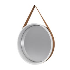 Miroir salle de bain rond type barbier - diamètre 50cm - BARBER WHITE 2