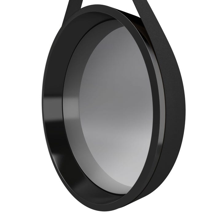 Miroir salle de bain rond type barbier - diamètre 50cm - BARBER DARK 1