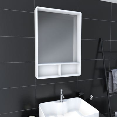 Miroir salle de bain 50x70cm avec étagères - NORDIK HYLLA 2