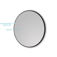 Miroir salle de bain circulaire 60cm de diametre - finition noir mat - RING DARK 60 3