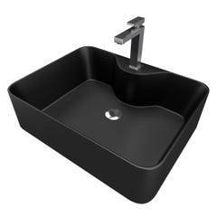 Vasque à poser rectangle en céramique noire - 48x37x13.5cm - RECTANGULAR DARK 2