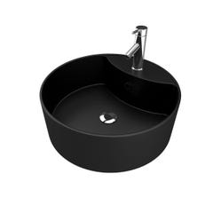 Vasque à poser ronde en céramique noire - diamètre 41cm - hauteur 15cm - ROLL ON DARK 2