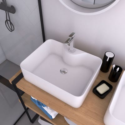 Vasque à poser rectangle en céramique - 48x37x13.5cm - RECTANGULAR 2