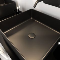 Vasque à poser rectangle en céramique noire - 36.5x36.5x10.7cm - SQUARISH DARK 1