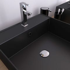 Vasque à poser carrée en céramique noire - 41x41x15cm - SQUARY DARK 4