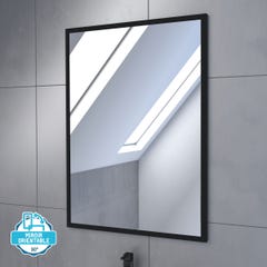 Meuble salle de bain 60x54cm - Finition chene naturel + vasque blanche + miroir - TIMBER 60 - Pack09 2