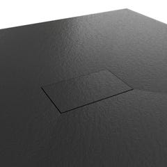 BAYA Receveur de douche extra-plat aspect pierre Noir 100 x 180 cm + Bonde 6
