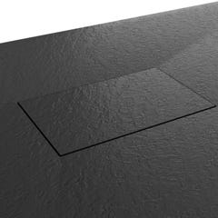 BAYA Receveur de douche extra-plat aspect pierre Noir 90 x 180 cm + Bonde 6