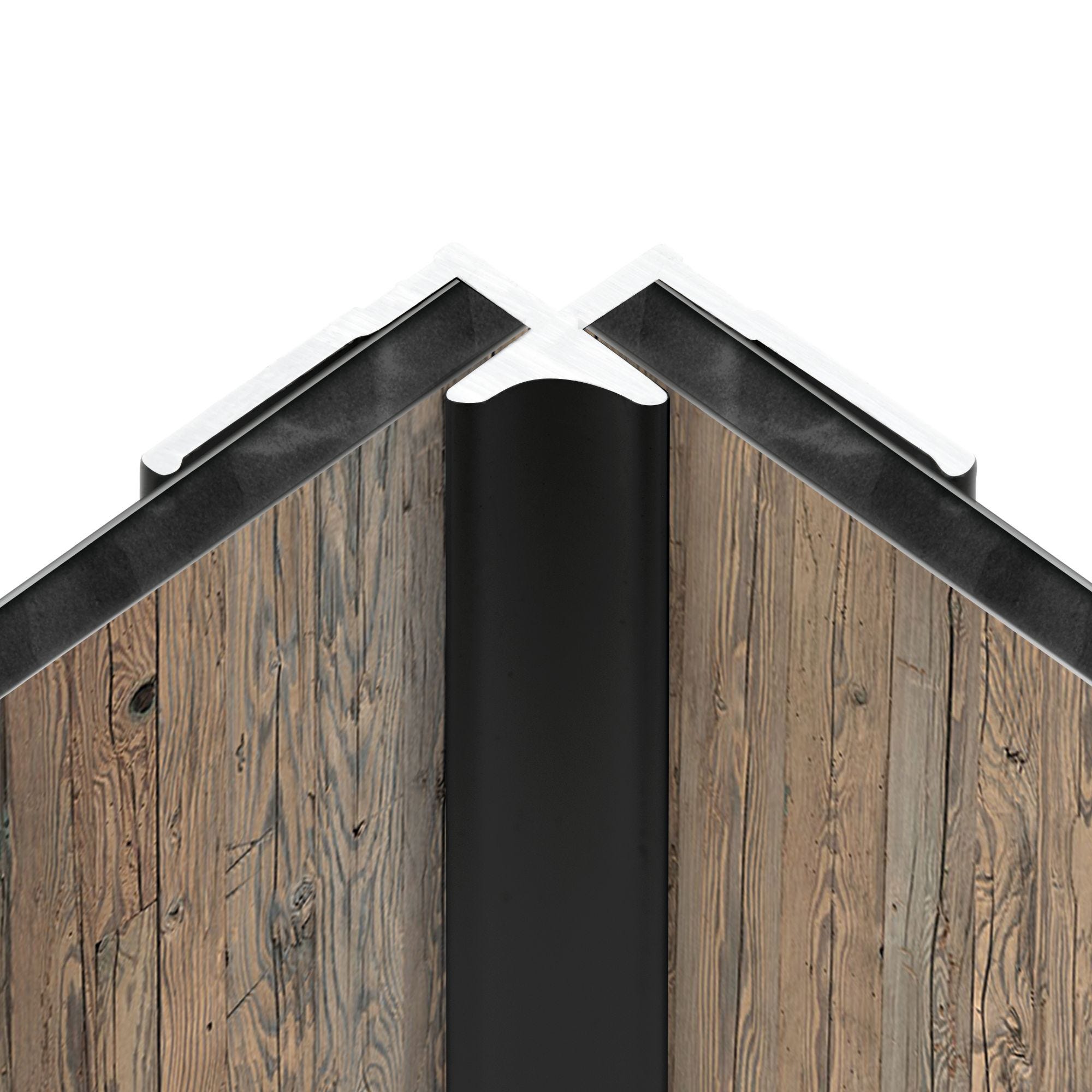 Schulte Pack de 2 profilés de finition + 1 Schulte Profilé d'angle pour Panneau mural de douche, 255 cm, DécoDesign, Anthracite 3