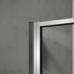 GRAND VERRE Cabine de douche à ouverture intérieure et extérieure 100x76 en verre 6mm transparent profilés en aluminium chromé 3
