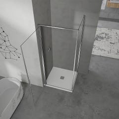 GRAND VERRE Cabine de douche à ouverture intérieure et extérieure 100x76 en verre 6mm transparent profilés en aluminium chromé 2